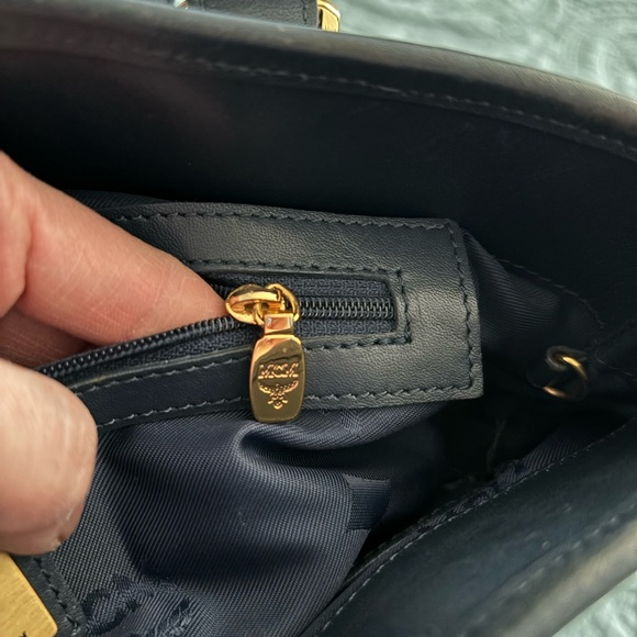 MCM Tote Bag in white and navy blue color - Picture 11 of 12